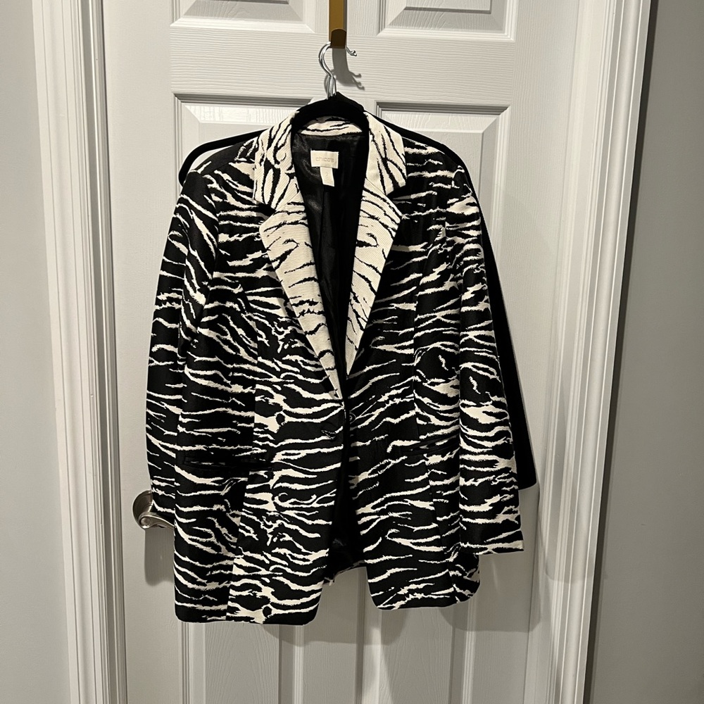 Chicos zebra print blazer size 2